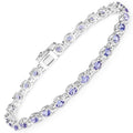 Genuine Tanzanite Tennis Silver Bracelet by Fine Color Jewels