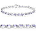 Genuine Tanzanite Tennis Silver Bracelet by Fine Color Jewels