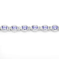 Genuine Tanzanite Tennis Silver Bracelet by Fine Color Jewels