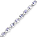 Genuine Tanzanite Tennis Silver Bracelet by Fine Color Jewels