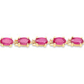 14K Yellow Gold Plated 7.00 Carat Glass Filled Ruby .925 Sterling Silver Bracelet by Bids.com