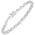 Genuine Aquamarine Tennis Bracelet Silver by Fine Color Jewels
