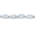 Genuine Aquamarine Tennis Bracelet Silver by Fine Color Jewels