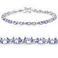 9.68 Carat Genuine Tanzanite .925 Sterling Silver Bracelet by Bids.com