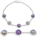 Genuine Charolite And Labradorite Strand Bracelet by Fine Color Jewels