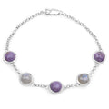 Genuine Charolite And Labradorite Strand Bracelet by Fine Color Jewels
