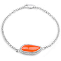 5.50 Carat Genuine Carnelian And White Topaz .925 Sterling Silver Bracelet by Avera Group