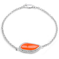 5.50 Carat Genuine Carnelian And White Topaz .925 Sterling Silver Bracelet by Bids.com