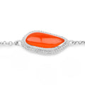 5.50 Carat Genuine Carnelian And White Topaz .925 Sterling Silver Bracelet by Avera Group