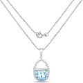 4.08 Carat Genuine Swiss Blue Topaz & White Topaz .925 Sterling Silver Pendant by Bids.com