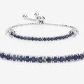 2.41 Carat Genuine Blue Sapphire and White Zircon .925 Sterling Silver Bracelet by Bids.com