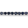2.41 Carat Genuine Blue Sapphire and White Zircon .925 Sterling Silver Bracelet by Bids.com