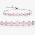 5.50 Ct Oval Pink Opal Prong Silver Bolo Adjustable Bracelet by Fine Color Jewels