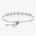 5.50 Ct Oval Pink Opal Prong Silver Bolo Adjustable Bracelet by Fine Color Jewels