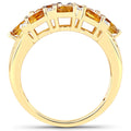 14K Yellow Gold Plated 2.48 Carat Genuine Citrine & White Topaz .925 Sterling Silver Ring by Bids.com