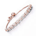 Round Pink Morganite 18k Rose Gold Over Silver Bolo Adjustable Bracelet by Fine Color Jewels