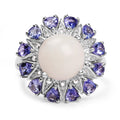 4.25 Carat Genuine Opal, Tanzanite & White Topaz .925 Sterling Silver Ring by Bids.com