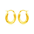 14k Yellow Gold Polished Oval Hoop Earrings by Bids.com
