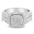10K White Gold Diamond Cluster Ring (1 Cttw, H-I Color, I1-I2 Clarity) - Size 6-3/4 by Bids.com