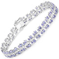 7.02 Carat Genuine Tanzanite and White Sapphire .925 Sterling Silver Bracelet by Bids.com