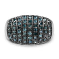 0.83 Carat Genuine Blue Diamond and White Diamond .925 Sterling Silver Ring by Bids.com
