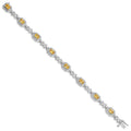 Genuine Citrine Diamond Infinity Link Bracelet by Fine Color Jewels
