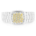 0.25 Carat Genuine Yellow Diamond .925 Sterling Silver Ring by Bids.com