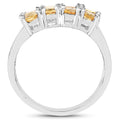 2.67 Carat Genuine Yellow Sapphire and White Diamond .925 Sterling Silver Ring by Bids.com