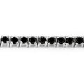 2.19 Ct Round Black Diamond Prong Sterling Silver Inline Tennis Bracelet by Fine Color Jewels
