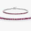 Genuine Pink Ruby Tennis Bracelet by Fine Color Jewels