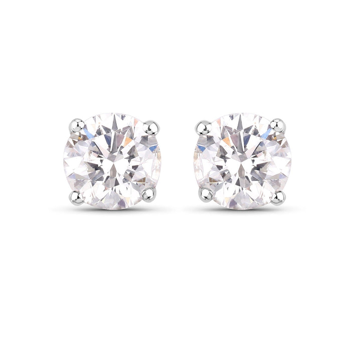 0.54 Carat Genuine White Diamond 14K White Gold Earrings by Bids.com
