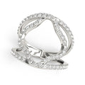 14k White Gold Diamond Flower Style Dual Band Ring (5/8 cttw) by Bids.com