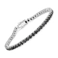5.40 Ct Round Black Diamond Prong Sterling Silver Inline Tennis Bracelet by Fine Color Jewels