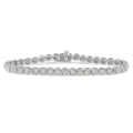 .925 Sterling Silver 1.0 Cttw Diamond Miracle-Set Square Milgrain 7" Link Tennis Bracelet (I-J Color, I3 Clarity) by Bids.com
