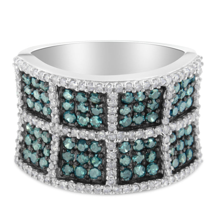 14K White Gold White and Treated Blue Diamond Cocktail Ring (1 1/2 Cttw, H-I Color, I1-I2 Clarity) - Size 6 by Bids.com