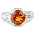 2.81 Carat Genuine Citrine and White Topaz .925 Sterling Silver Ring by Bids.com