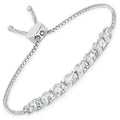 Genuine Aquamarine Bolo Bracelet by Fine Color Jewels