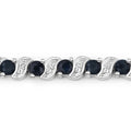 Genuine Blue Sapphire and White Topaz Bolo Bracelet by Fine Color Jewels