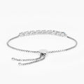 Genuine Swiss Blue Topaz and White Topaz Bolo Bracelet by Fine Color Jewels