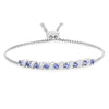 Genuine Tanzanite and White Topaz Bolo Bracelet