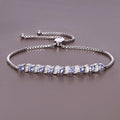 Genuine Tanzanite and White Topaz Bolo Bracelet by Fine Color Jewels