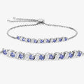 Genuine Tanzanite and White Topaz Bolo Bracelet by Fine Color Jewels
