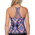 Raisins Juniors Coconut Grove Printed Macramé Tankini Top by Vanessa Jane