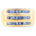 14K Yellow Gold Plated 1.05 Carat Genuine Blue Sapphire .925 Sterling Silver Ring by Bids.com