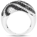 1.26 Carat Genuine Black Diamond and White Diamond .925 Sterling Silver Ring by Bids.com