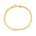 5.0mm 10k Yellow Gold Solid Diamond Cut Rope Bracelet by Bids.com