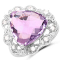 8.86 Carat Genuine Amethyst and White Zircon .925 Sterling Silver Ring by Bids.com