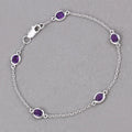 Genuine Purple Amethyst By The Yard Bracelet by Fine Color Jewels