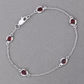 Genuine Garnet By The Yard Dainty Bracelet by Fine Color Jewels