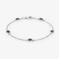 Genuine Garnet By The Yard Dainty Bracelet by Fine Color Jewels